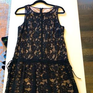 Black and white lace dress